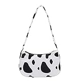 KANUBI Y2k Bag, Umhängetasche, Kuhhandtasche, Handtasche, Clutch-Tasche, Kuhhandtasche, Brieftasche unter den Armen, lässige Kuhmuster-Nylondame-S