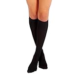 RIEMTEX Medizinisch abgestufte Kompressionsstrümpfe Klasse 2 CCL2 geschlossene Spitze Waden Strümpfe Thrombosestrümpfe Damen u Herren Schwarz o. Beige (Gr.: 5, Schwarz)
