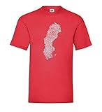 Schweden Fingerabdruck Männer T-Shirt Rot M - shirt84