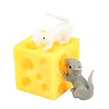 Stress Reliever Ser Stretch Mäuse Käse Lehr Toys Schnürung Käse und Maus Scherzartikel Stretchy MICE and Cheese motorikspielzeug Antistress Spielzeug fü