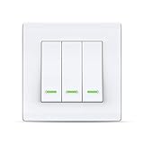 Smart Switch Alexa Smart Lichtschalter, Wi-Fi Smart-Wandschalter mit Fernbedienung und Timer, Alexa Echo-Schalter, kompatibel mit Alexa Echo, Google Home, kein Hub erforderlich(3 Gang) (Werbaktion)