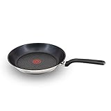 Tefal C70106 Duetto Induktion Bratpfanne 28 cm, Edelstahl mit Antihaftbeschichtung, Induktionsherd geeignet, Genieteter ergonomischer Edelstahlg