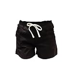 Generic Damen Regular Fit Sommer Shorts Elastische Taille LäSsig Bequeme Baumwollhose Kordelzug Leichte Laufshorts Mit Taschen (3XL,Schwarz)
