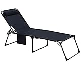 Dehner Gartenliege Mallorca, ca. 227 x 45,5 x 71 cm, inkl. Kopfkissen, Aluminium/Textilene, dunkelb