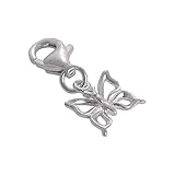 925 Sterlingsilber Schmetterling Kontur Charm Anhänger zum Anklip