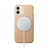 NOMAD Rugged Case mit MagSafe-Kompatibilität, Schutzhülle aus Echtleder kompatibel mit iPhone 12 Mini in beig