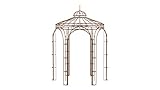 ELEO Siena wunderschöner Gartenpavillon Winterfest I Stabiler Rundpavillon Roh Edelrost Ø 2,1 m I Romantischer Rosenpavillon aus Schmiedeeisen I Pavillon für G