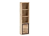 Woodkings® Bad Regal Jolo massiv Holz schmal Hängeregal Badschrank Hochschrank Badmöbel Badezimmer Wandschrank hängend Regal mit Tür Badezimmer Möb