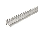 ufitec Sockelprofil SK | für saubere Wand- und Türabschlüsse | Ideal für Renovierungen, Sichtbreite: 18,4 mm, Selbstklebend (195 cm, silber)