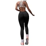 BIBOKAOKE Yogahose Damen Sexy Hohe Taille Leggings Fitnesshosen Stretch Trainingshose Mit Taschen Jogginghose Yoga Fitness Sporthose Bleistifthose Yoga-Hose F