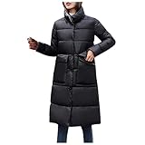 GFGHH Damen Winter Jacken Lang, Warm Daunenmantel , Verdickt Übergangsjacke Maxi Parka Jacke Kunstpelz Langarm Steppjacke Outwear Stilvoll Leichte Steppjacke Damen Daunenjacke Damen Steppjack