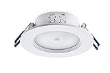 HUBER MOTION Downlight [8W 500lm] warmweiß mit PIR Bewegungsmelder 360° I Unterputz Bewegungsmelder, Einbaustrahler mit Bewegungsmelder, 2-Draht-Technik