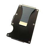 ZZCR Kreditkartenhalter, RFID Abgeschirmt Aluminium Slim Metall Fronttasche Minimalistische Brieftasche, Bankkartenhalter, Brieftasche(Color:Schwarz)