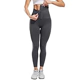 LEYUANA Super High Waist Korsett Leggings für Damen mit Verstellbarer körperformender Taille Cincher Compression Workout Pants Shapewear L G