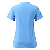 Einfarbig Frauen Große Größen Kurzarm V-Ausschnitt Tops Pflege Arbeitsuniform T-Shirts Loose fit Basic Bluse Tasche Damen-T-Shirttunika Solide Tunik