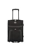 Travelite 2-Rad Handgepäck Koffer erfüllt IATA Bordgepäck Maß, Gepäck Serie ORLANDO: Klassischer Weichgepäck Trolley im zeitlosen Design, 098487-01, 53 cm, 37 Liter, schw