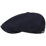 Stetson Kensington Soft Cotton Flatcap Schirmmütze Schiebermütze Baumwollcap Herren - Made in The EU mit Schirm, Futter Herbst-Winter - M (56-57 cm) dunkelb