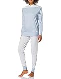 CALIDA Damen Yellowbration Bündchen Pyjamaset, Blue Fog, 40-42