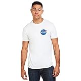 Nasa Herren Core Logo T Shirt, Weiß (White White), L EU