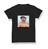 Hipster Zac Efron Illustration Black Tshirt T-Shirt Top 100% Baumwolle für Herren, T-Shirt für den Sommer, Geschenk, Herren, Freizeithemd, M, Black