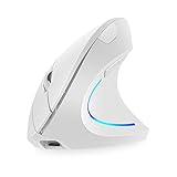 LJFLI Gaming Mäuse Kabellos Wireless Stumm 2,4 G vertikale vertikale Maus Maushände verhindern Ergonomie unterstützen Einstellbare DPI,W