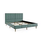 Vicco Bettgestell Stoffbett Doppelbett Fiona Iris Mint 160x200cm Kop