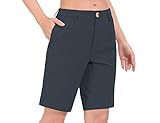 Little Donkey Andy Damen Leichte schnell trocknende Bermudashorts UPF 50 Stretch-Shorts für Golf Wanderen Reise, Schwarz Heide XL