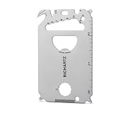RICHARTZ POCKET CARD L23+ Multitool für die Brieftasche, Pocket Tool aus Edelstahl mit über 23 Funktionen, Multitool Card für das Portemonnaie in Checkkarten-F