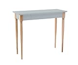 Ragaba MAMO Schreibtisch mit Schublade - FSC® Holz - Gedrechselte Beine - 65 cm Breit x 40 cm Tief x 75 cm Hö