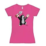 Logoshirt - TV - Der kleine Maulwurf - Juhu - T-Shirt Damen - pink - Lizenziertes Originaldesign, Größe L