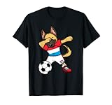 Dab Deutscher Schäferhund Luxemburg Fußball Fan-Trikot Fußball T-S