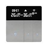 Queenser WiFi Smarter Thermostat mit LCD-Display Smarter Heizkörperthermostat APP & Sprachsteuerung Konstanter Temperaturregler für den Innenbereich Digitaler programmierbarer Thermostat F