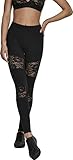 Urban Classics Damen Ladies Laces Inset Leggings, Schwarz (Black 00007), S