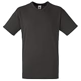 Fruit of the Loom Valueweight T-Shirt für Männer mit V-Ausschnitt, kurzärmlig (2XL) (Kohlegrau)