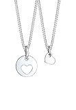 Elli Halskette Damen Cut-Out Herz Mutter Kind Set in 925 Sterling Silber rosé