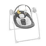 Badabulle Komfort-Moonlight elektrische Babywippe und Babyschaukel, mit 3 Schaukelgeschwindigkeiten, Timer und 8 M