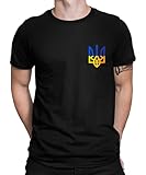 Ukraine Ukrajina Ukrainer Flagge Kiew Frieden und Solidarität Herren Männer T-Shirt | Schwarz | XXL