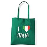 Art T-shirt, Schultertasche I Love Italia Souvenir, Shopper, Meer, freddie-bag-grn, Grün, freddie-bag-grn Einheitsgröß