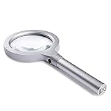 Lupe Handlupe Leselupe 25 mal 55 mal Weißes Licht Lila Licht Alte Lesende Kinder Studenten können gefälschte Zündung Schmuck Identifikation Rutschfest Matte G