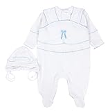 TupTam Unisex Baby Taufbekleidung 3-tlg. Set, Farbe: Weiß/Junge, Größe: 62