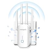 JOOWIN WLAN Verstärker Repeater 1200Mbit/s (2,4GHz & 5GHz) Dualband Wireless Signal, WiFi Extender Kompatibel Repeater/Router/AP/Client mit LAN/WAN Port, Easy Setup WiFi B
