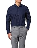 Seidensticker Herren Regular Fit Langarm Popeline Hemd, dunkelblau, 40