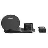 Zoefaye 3-in-1 kabelloses Ladegerät, iPhone XR/XS Max/X/8/8 Plus, Samsung Galaxy S10/S10+/Note 10/10+/Note 9/S9 (QC3.0 Adapter im Lieferumfang enthalten) (schwarz)