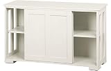 Yaheetech Sideboard Beistellschrank Kommode Esszimmerschrank Schrank mit Schiebetüren 107 * 33 * 62cm Antikes Weiß