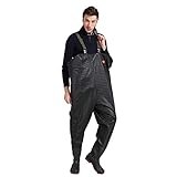 Angeln Strampler Jagd Wating Hose wasserdichte Anzug Jumpsuits Brustwaterne Overalls Oversize Hose Gummimaterial (Color : B, Size : 45)