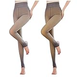 BOOMJIU 2 Stücke Damen Makellose Beine Gefälschte Durchscheinende Warme Fleece Strumpfhose Abnehmen Dehnbare Leggings Hose Strump