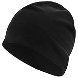 Arcweg Radmütze Warm Elastisch Skimütze Weich Mütze Unter Helm Fleece Bike Skull Cap Unterziehmütze Helmmütze Sportmütze Wintermütze Winter Beanie Kopfbedeckung Unisex 56-61 cm Schw