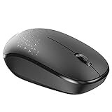 INPHIC Bluetooth Maus Kabellos, Mini Bluetooth Mouse ohne dongle, leises Klicken Funkmaus für Laptop Computer PC Mac, 3 Tasten, 1600 DPI ,18 Monate Akkulaufzeit - schw