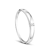 Orovi Damen-Ring Memoire Hochzeitsring Weißgold 9 Karat (375) Diamant 0.02 carat Verlobungsring Diamantring