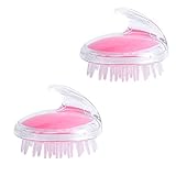 CUI Shampoo-Pinsel, Kopfmassagebürste, Saubere Kopfhautmassagegerät, Herren Shampoo Kamm, Silikonbabymassage Kamm, Damenkopf Anti-Itch-Pinsel(Size:2PCS,Color:EIN)